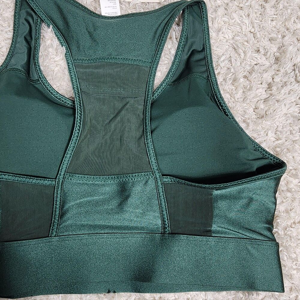 Fabletics Sports Bra Womens XL Green Nyla Medium Impact Racerback Mesh Gym Yoga - Picture 9 of 11